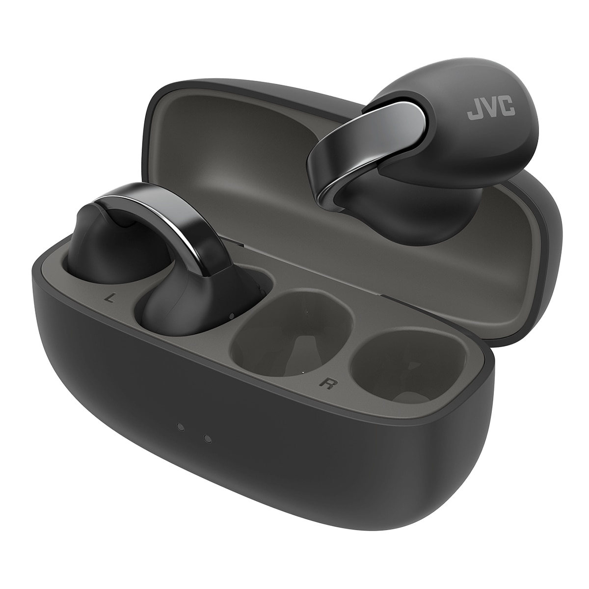 Auriculares abiertos Nearphones JVC HA-NP1T, tipo "piercing" inspirados en una joya Negro-6