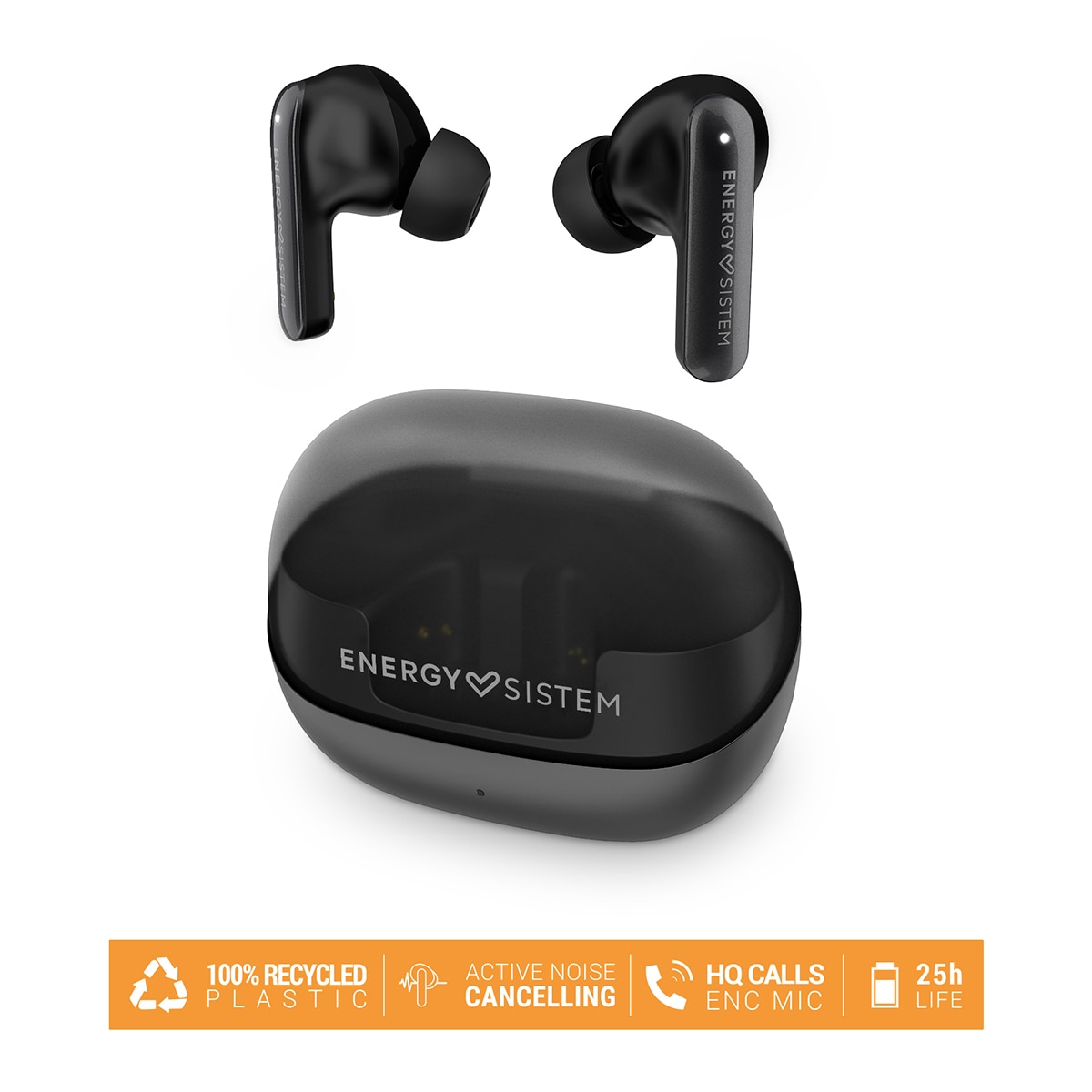 Auriculares True Wireless Energy Sistem Serenity, ANC, Bluetooth 5.3, IPX 4 - Negro Negro-2
