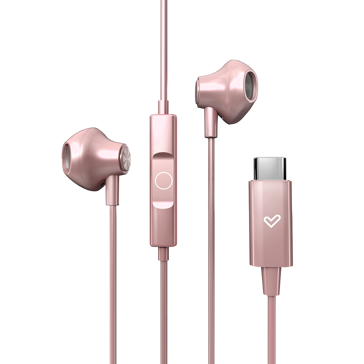 Auriculares de botón con cable Energy Sistem Easypods con micrófono incorporado, usb-c, rosa Rosa-3