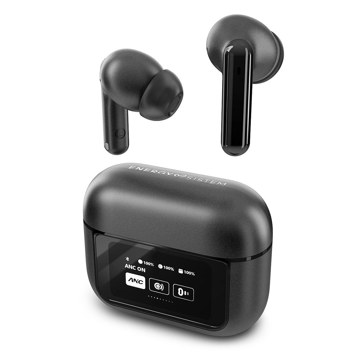 Auriculares True Wireless Energy Sistem Display, ANC, Bluetooth 5.4, IPX5, Negros Negro-1