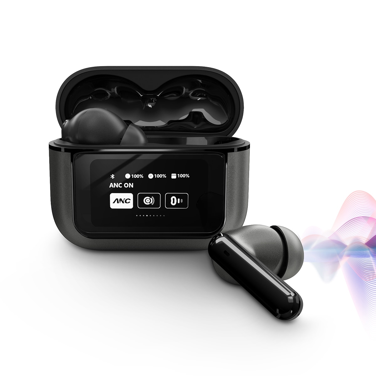 Auriculares True Wireless Energy Sistem Display, ANC, Bluetooth 5.4, IPX5, Negros Negro-4