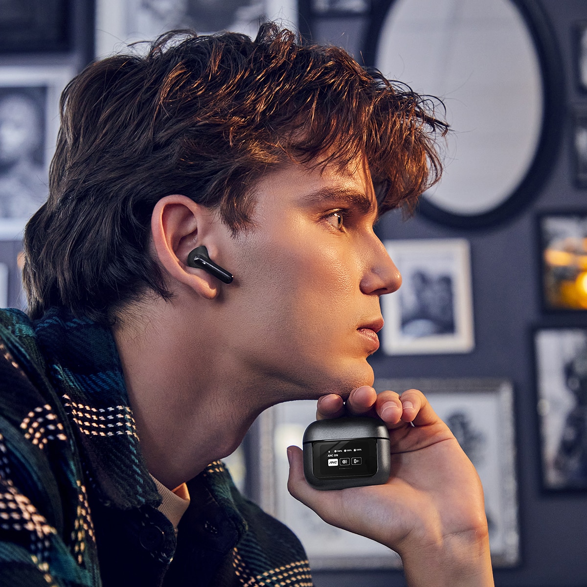 Auriculares True Wireless Energy Sistem Display, ANC, Bluetooth 5.4, IPX5, Negros Negro-9