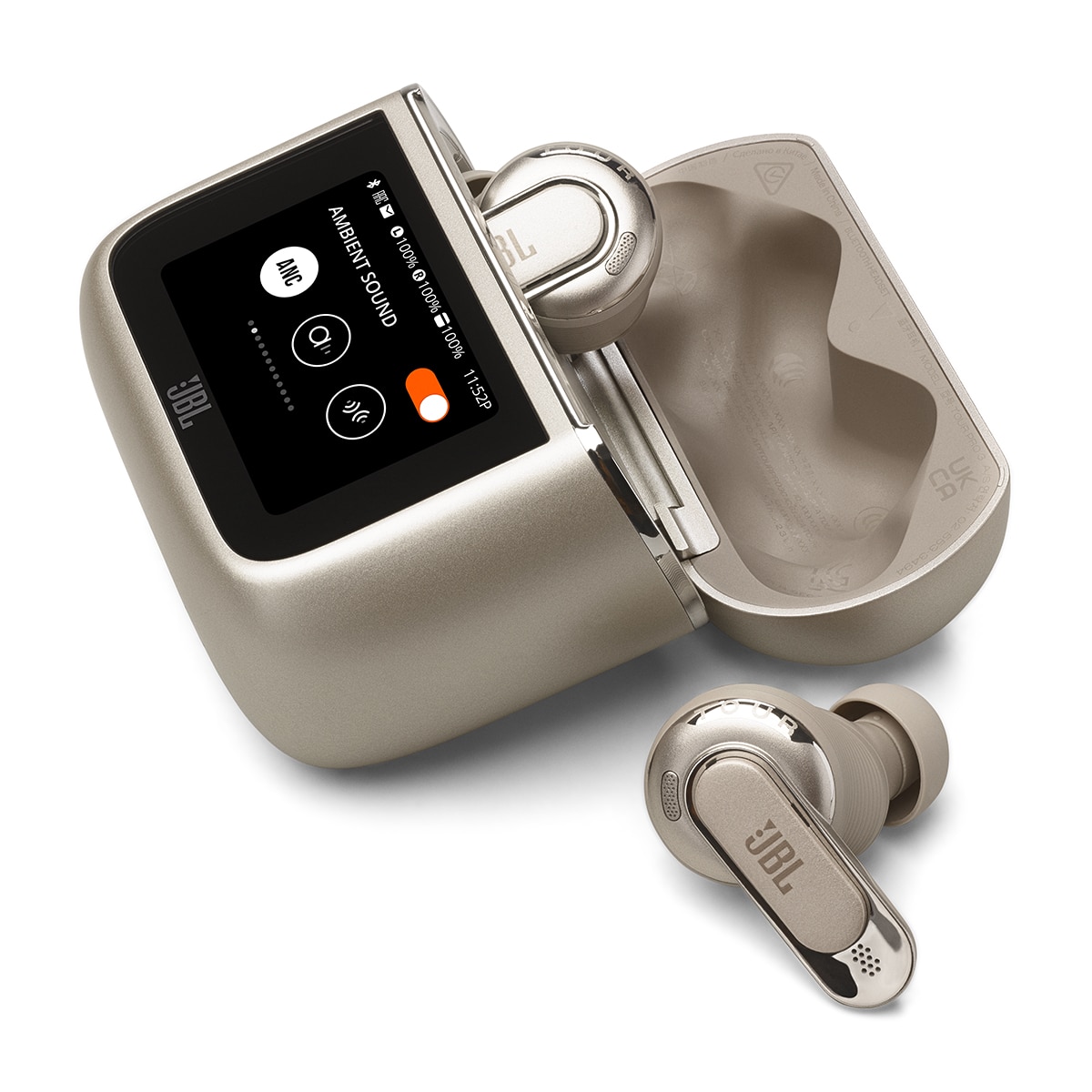 Auriculares True Wireless JBL Tour Pro 3 con cancelación de ruido y funda de carga inteligente Smart Charging Case - Latte Latte-4