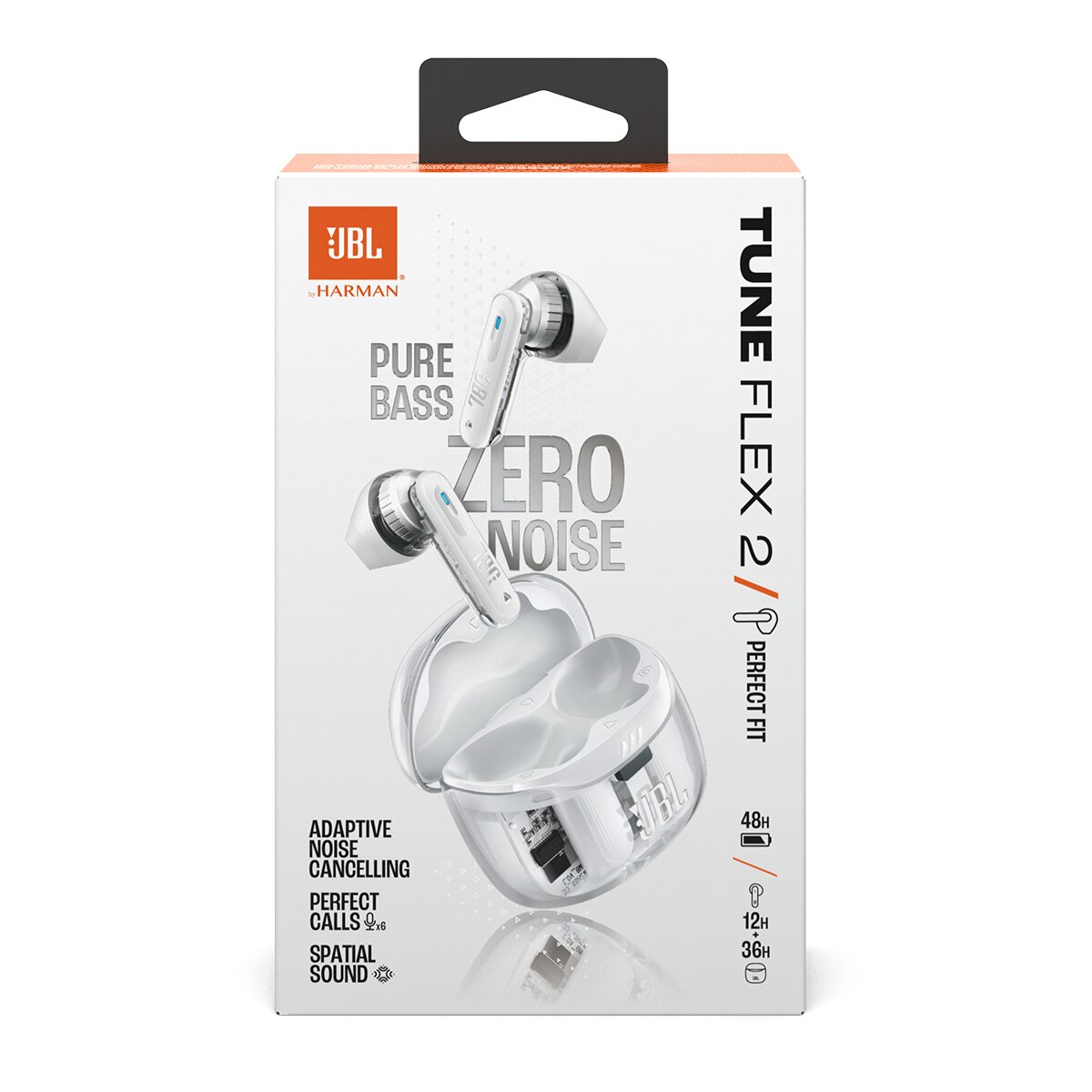 Auriculares JBL Tune Flex 2 True Wireless con cancelación de ruido Blanco translúcido-2