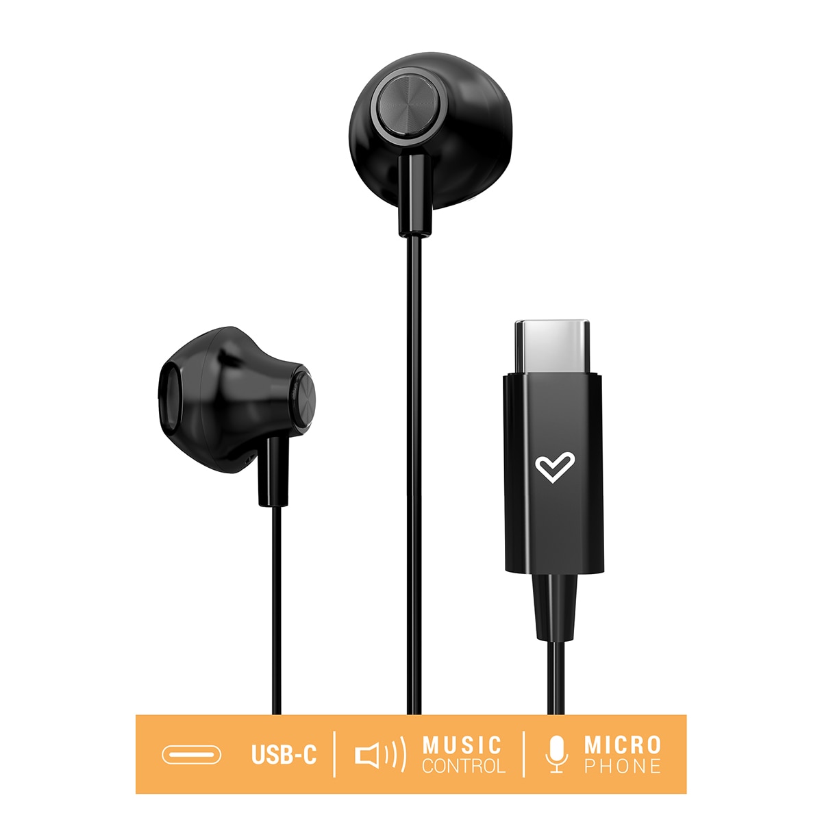 Auriculares de botón Energy Sistem EasyPods Type C Space con micrófono y voice assistant - Negro Negro-5