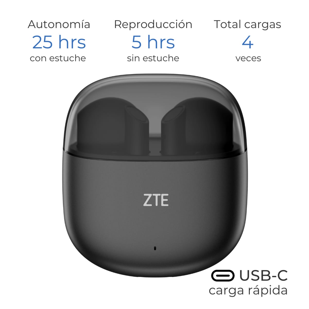 Auriculares True Wireless ZTE Buds 2 Negro-3