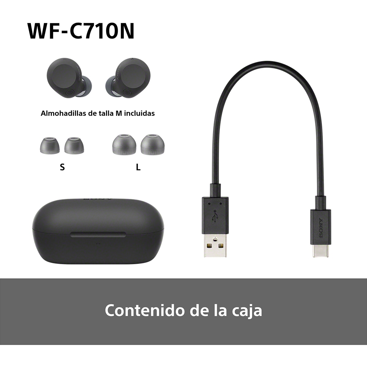 Sony WF-C710N Auriculares Inalámbricos, Cancelación de ruido, táctiles, Multipunto, IPX4, 40h. de batería, iOS, Android y PC - Negro Negro-12