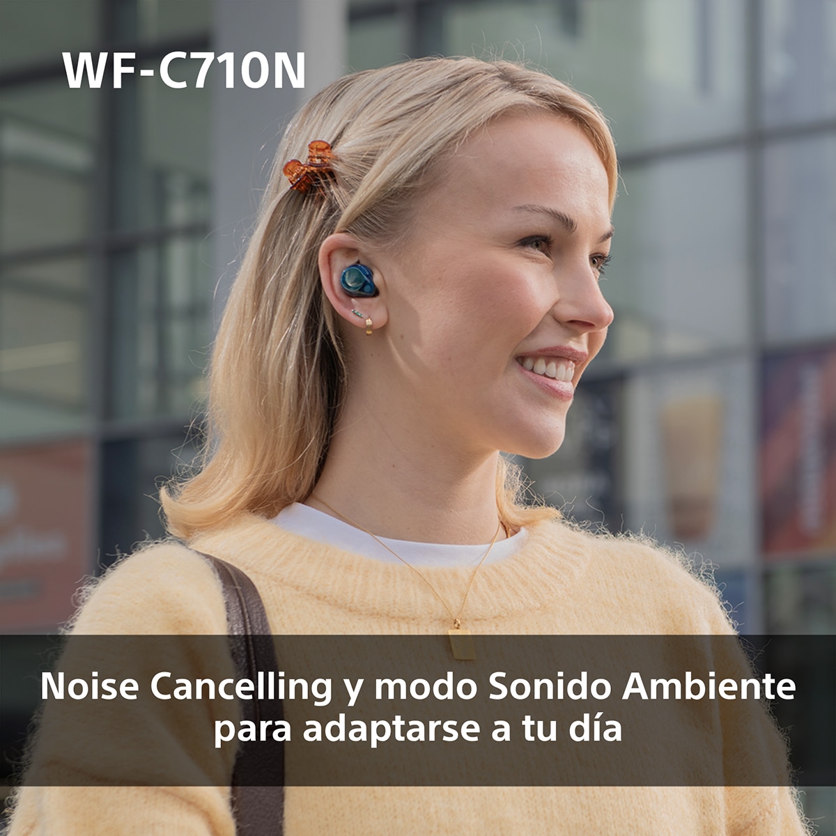 Sony WF-C710N Auriculares Inalámbricos, Cancelación de ruido, táctiles, Multipunto, IPX4, 40h. de batería, iOS, Android y PC Azul-4