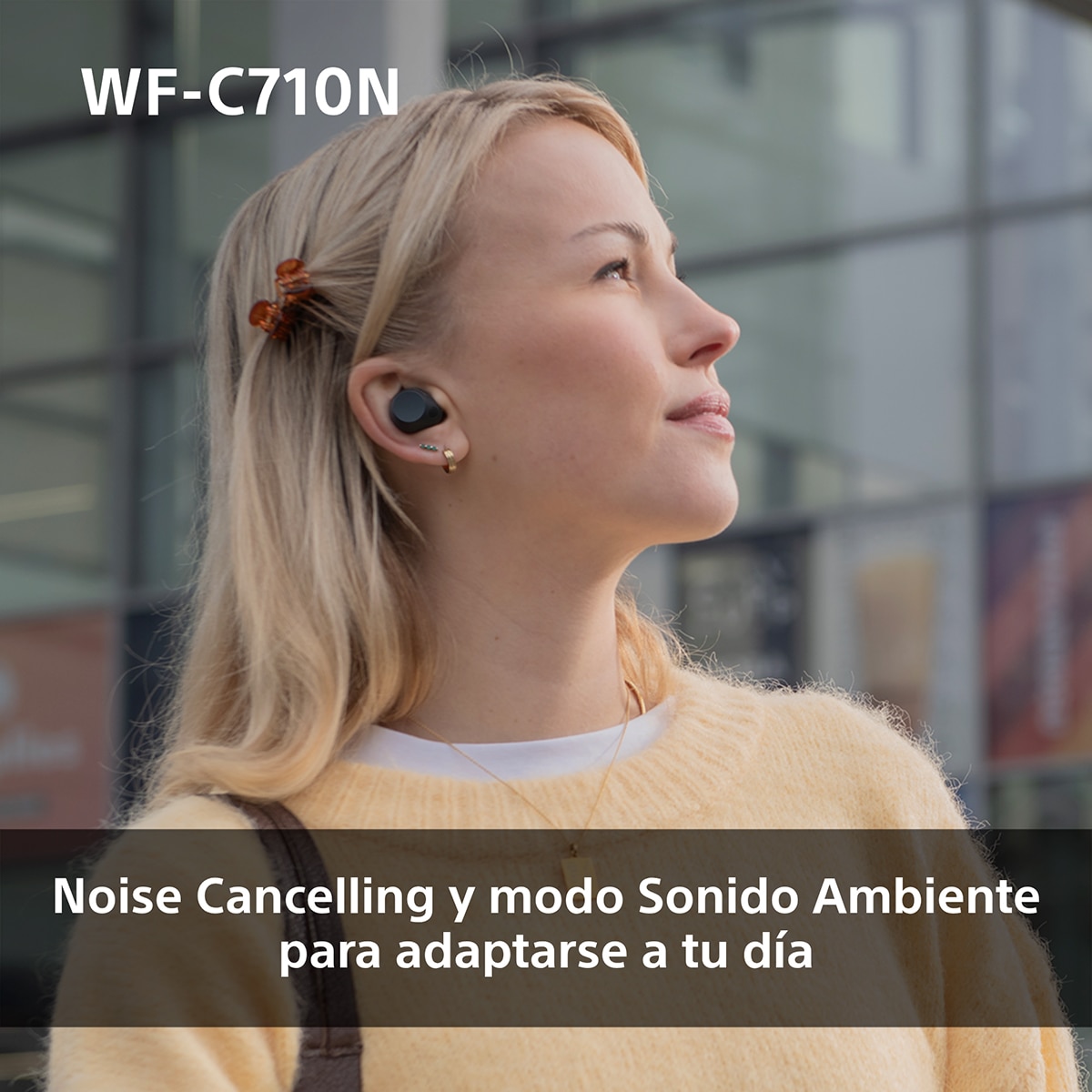 Sony WF-C710N Auriculares Inalámbricos, Cancelación de ruido, táctiles, Multipunto, IPX4, 40h. de batería, iOS, Android y PC - Blanco Blanco-4