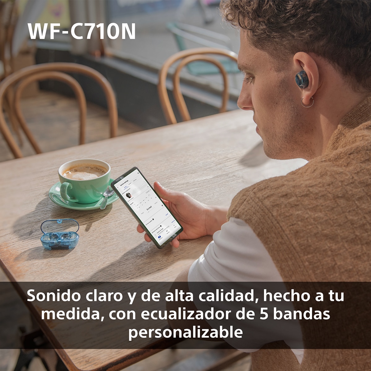 Sony WF-C710N Auriculares Inalámbricos, Cancelación de ruido, táctiles, Multipunto, IPX4, 40h. de batería, iOS, Android y PC - Blanco Blanco-5