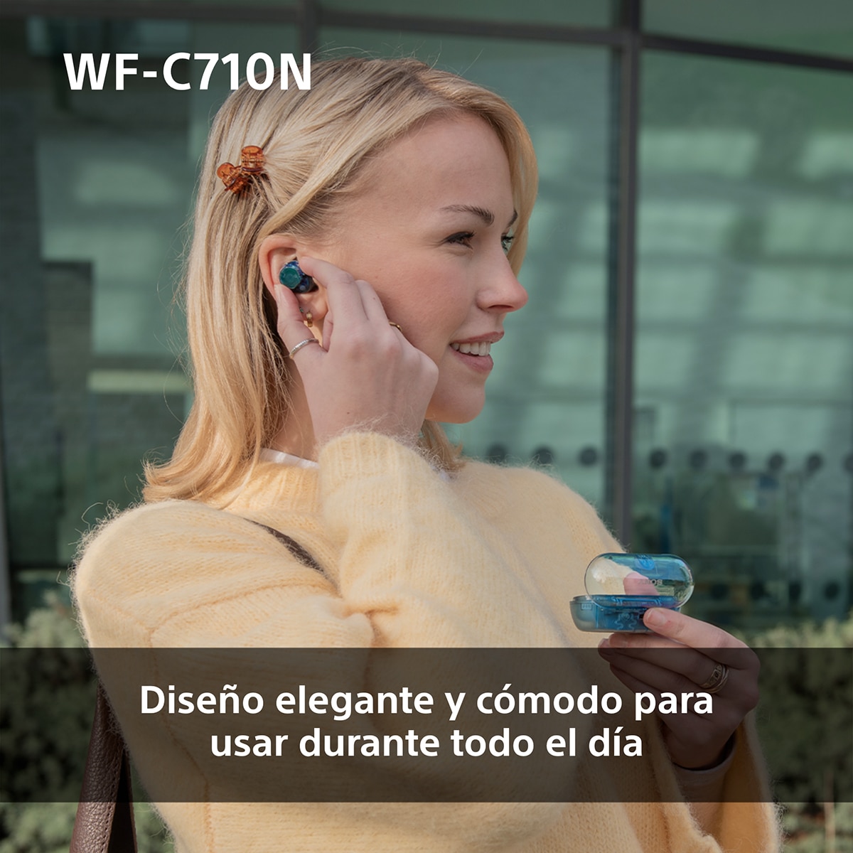Sony WF-C710N Auriculares Inalámbricos, Cancelación de ruido, táctiles, Multipunto, IPX4, 40h. de batería, iOS, Android y PC - Blanco Blanco-6