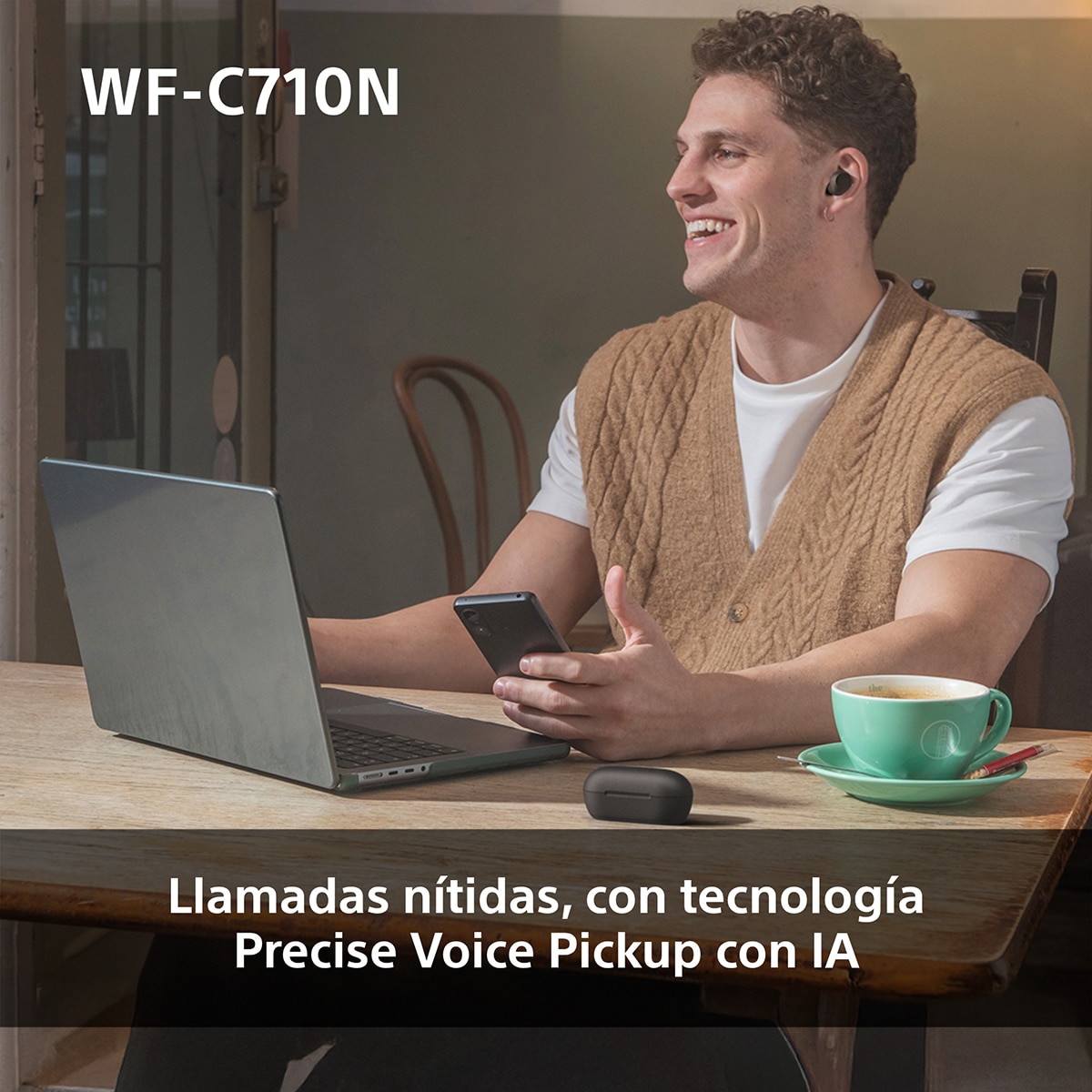 Sony WF-C710N Auriculares Inalámbricos, Cancelación de ruido, táctiles, Multipunto, IPX4, 40h. de batería, iOS, Android y PC - Blanco Blanco-8
