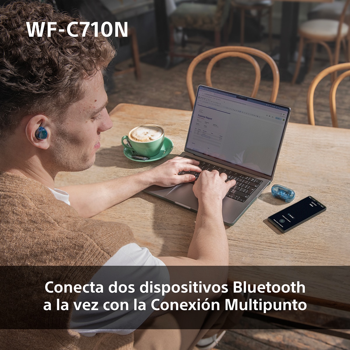 Sony WF-C710N Auriculares Inalámbricos, Cancelación de ruido, táctiles, Multipunto, IPX4, 40h. de batería, iOS, Android y PC - Blanco Blanco-9