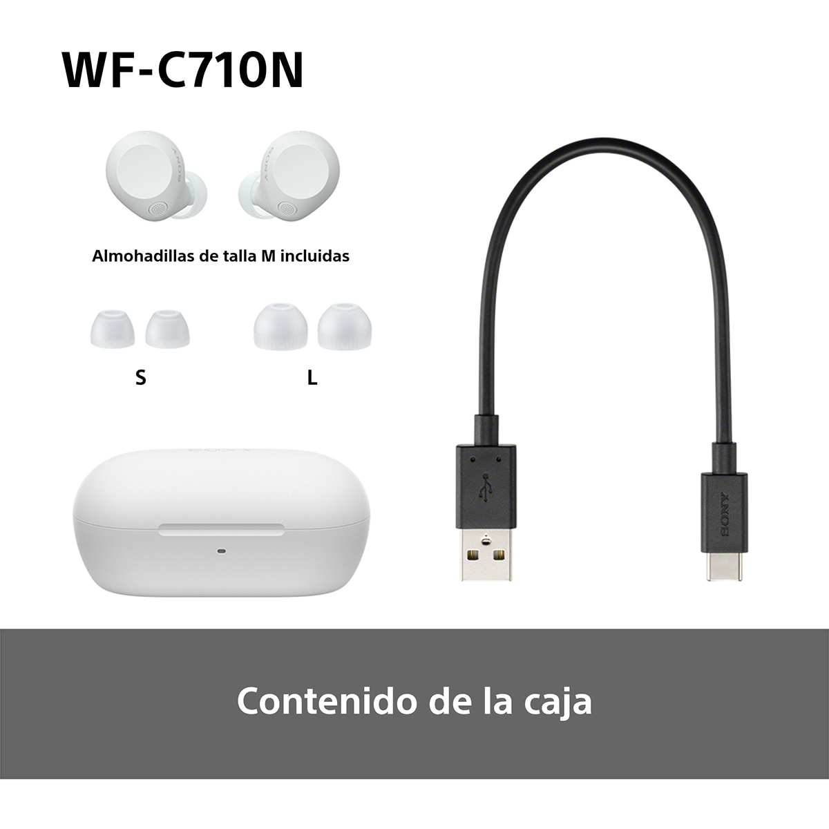 Sony WF-C710N Auriculares Inalámbricos, Cancelación de ruido, táctiles, Multipunto, IPX4, 40h. de batería, iOS, Android y PC - Blanco Blanco-12