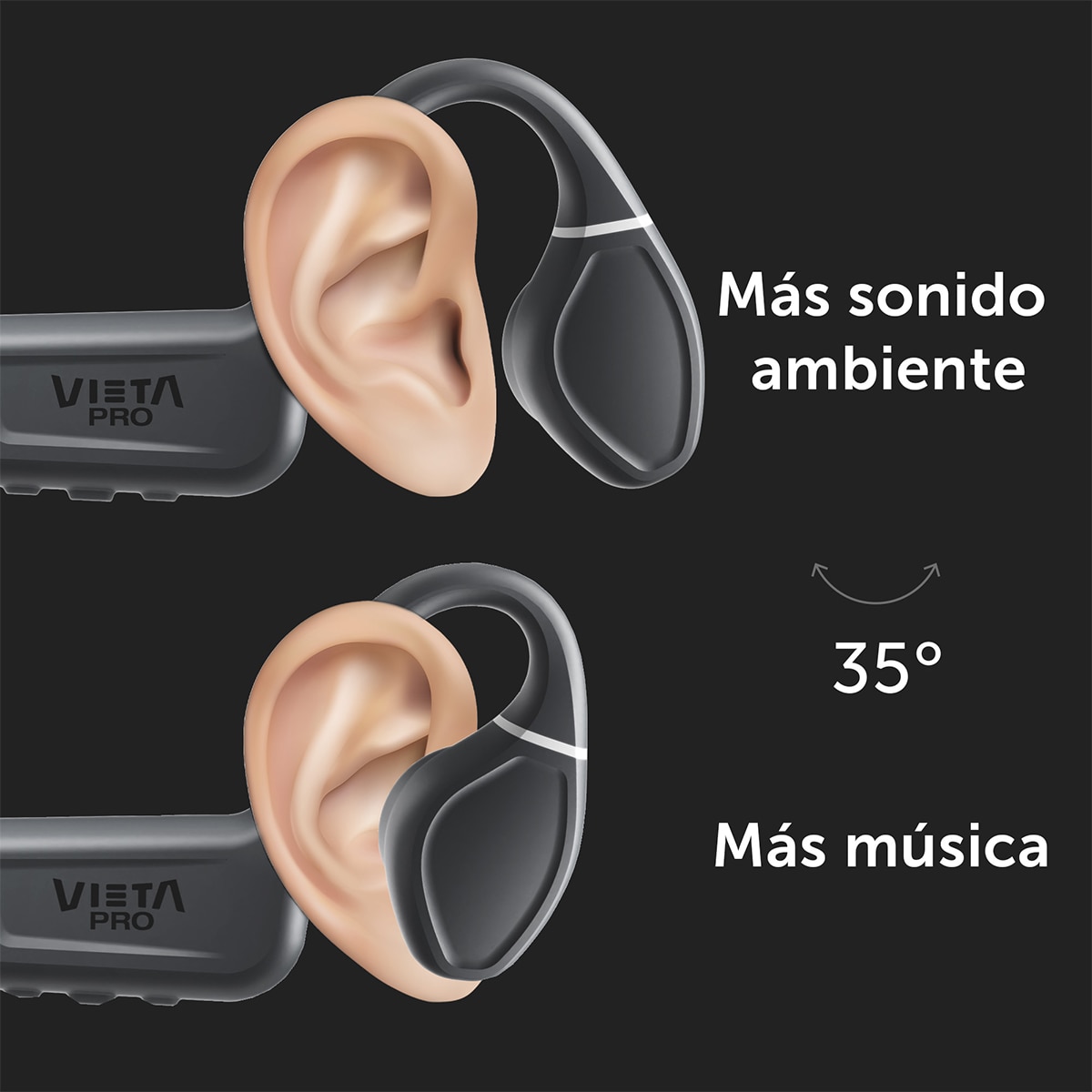 Imagen 9 de Auricular de conducción ósea Vieta Pro Bone Dual Plus inalámbrico - Negro Negro