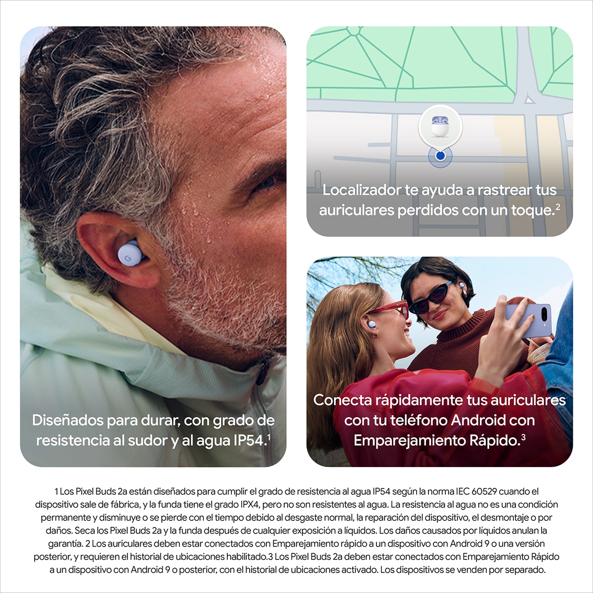 Auriculares True Wireless Google Pixel Buds 2a con cancelación de ruido activa - Verde Musgo Verde Musgo-9