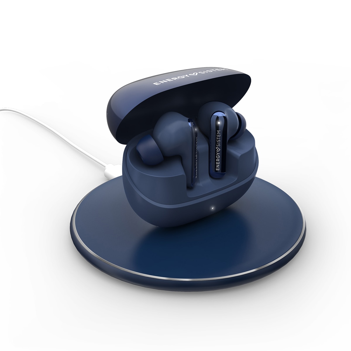 Auriculares de botón Energy Sistem Serenity ANC Ultra Bluetooth, Cancelación de Ruido Híbrida, 25h batería, Carga Inalámbrica Qi, Resistencia IPX4 Azul-4