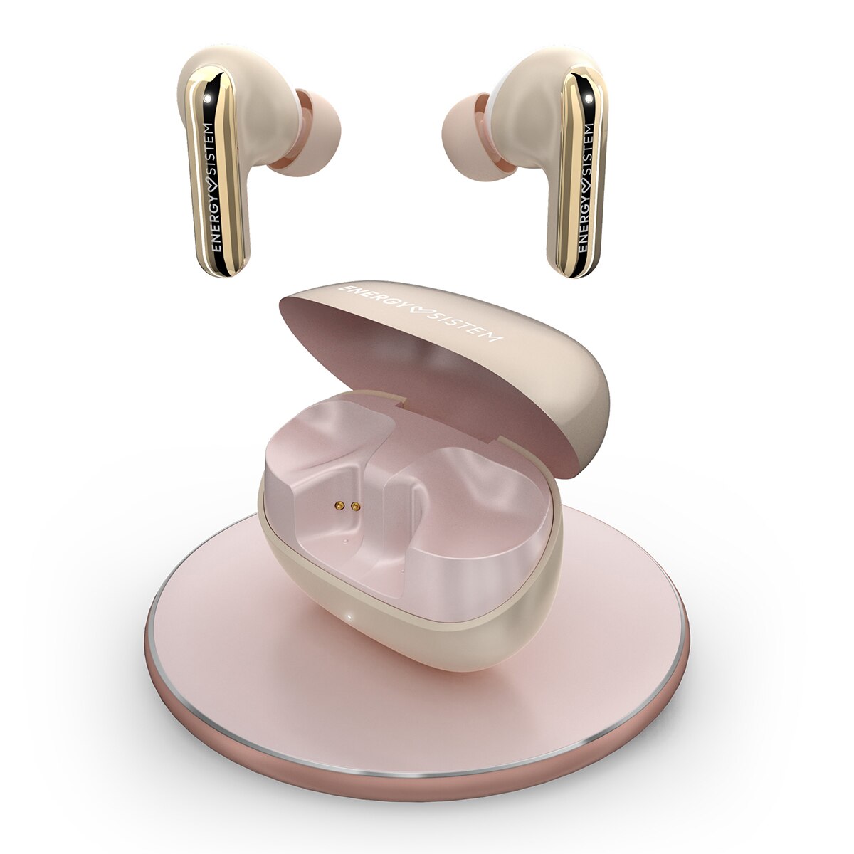 Auriculares de botón Energy Sistem Serenity ANC Ultra Bluetooth, Cancelación de Ruido Híbrida, 25h batería, Carga Inalámbrica Qi, Resistencia IPX4 - Rosa Rosa-5