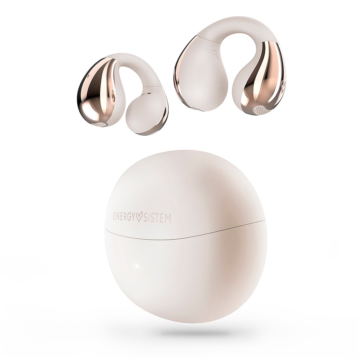 Auriculares True Wireless Energy Sistem CoolPods, Open Sound. 25h batería, cancelación de ruido en llamadas, resistencia IPX4, Multipunto - Crema Crema-2