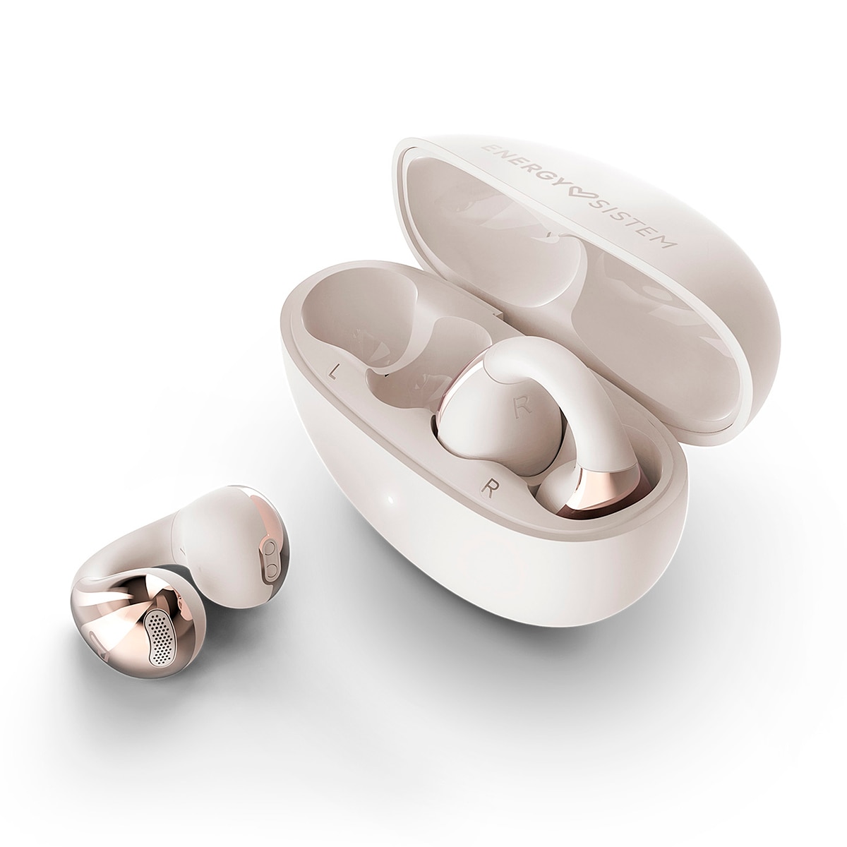 Auriculares True Wireless Energy Sistem CoolPods, Open Sound. 25h batería, cancelación de ruido en llamadas, resistencia IPX4, Multipunto - Crema Crema-6