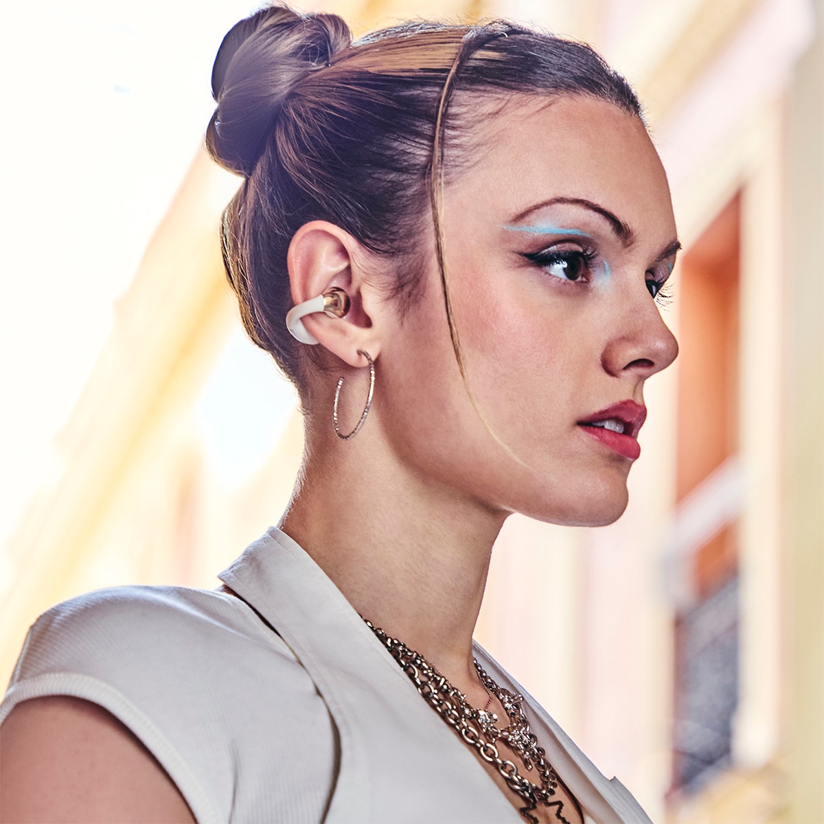 Auriculares True Wireless Energy Sistem CoolPods, Open Sound. 25h batería, cancelación de ruido en llamadas, resistencia IPX4, Multipunto - Crema Crema-7