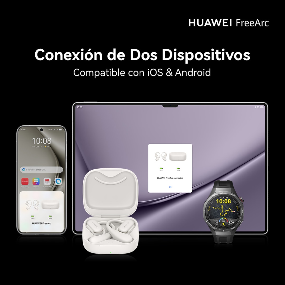 Auriculares True Wireless Huawei FreeArc - Gris claro Gris claro-13