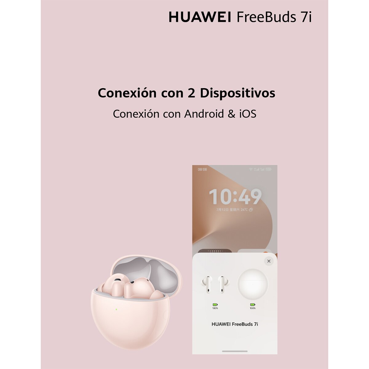 Auriculares True Wireless Huawei FreeBuds 7i Cancelación Activa de Ruido (ANC) Inteligente y Dinámica 4.0 - Negro Negro-10