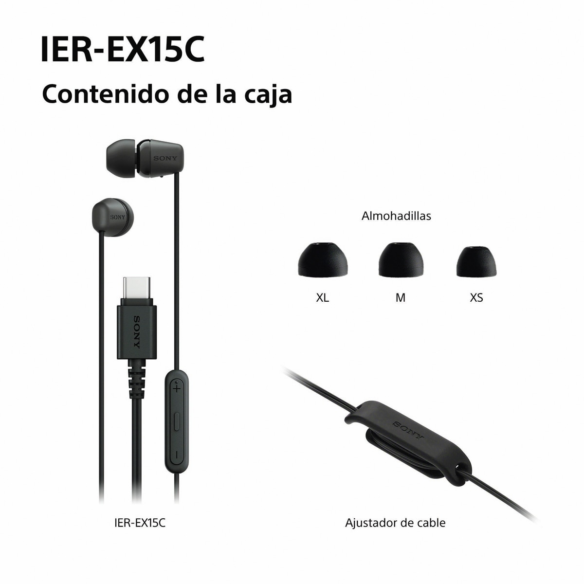 Auriculares de botón Sony IER-EX15C con micro y cable USB-C - Azul Azul-9
