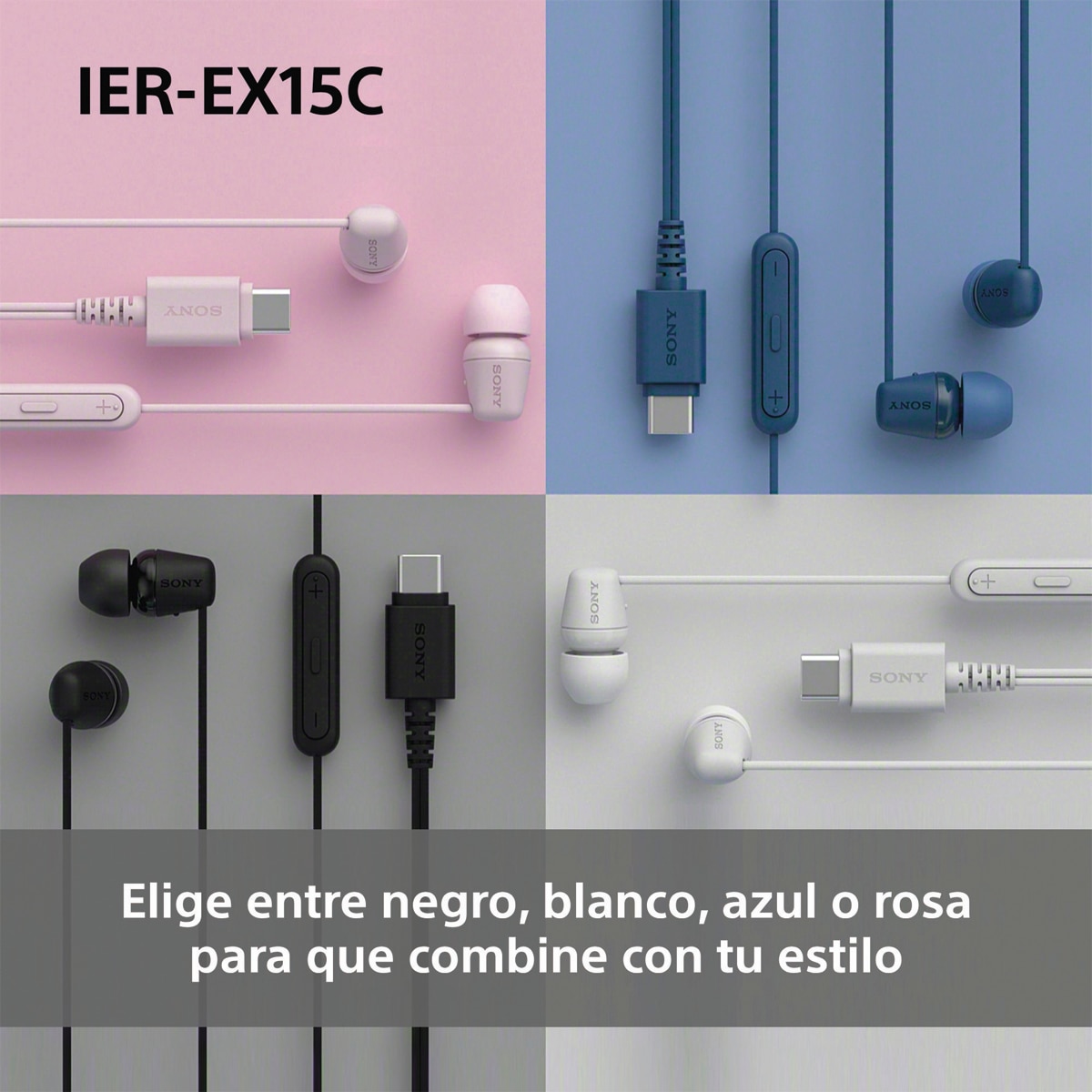 Auriculares de botón Sony IER-EX15C con micro y cable USB-C - Blanco Blanco-7