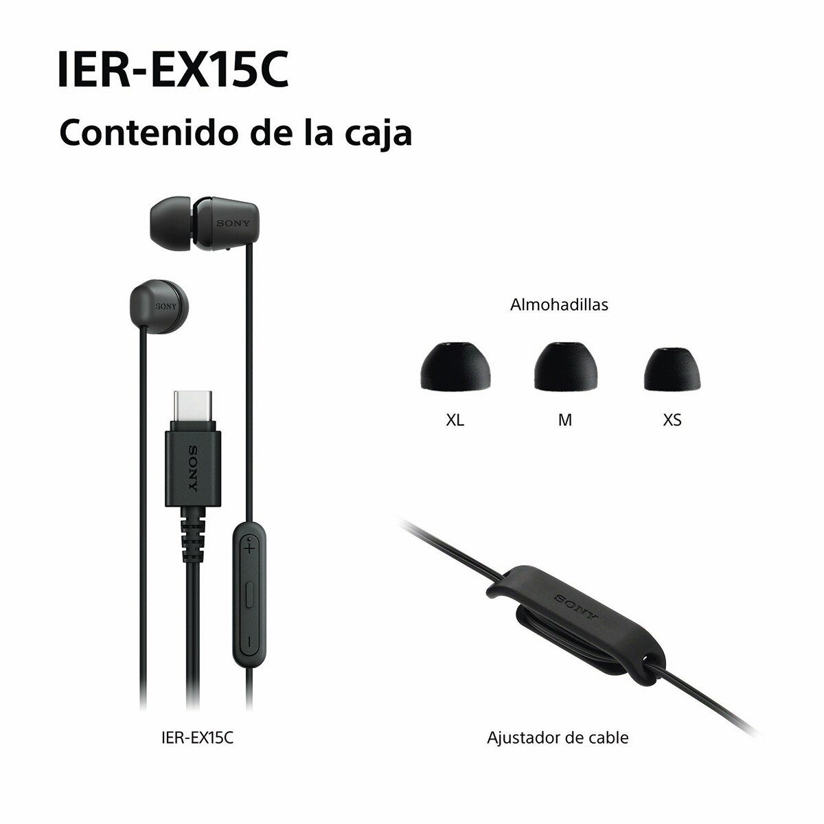 Auriculares de botón Sony IER-EX15C con micro y cable USB-C - Blanco Blanco-9