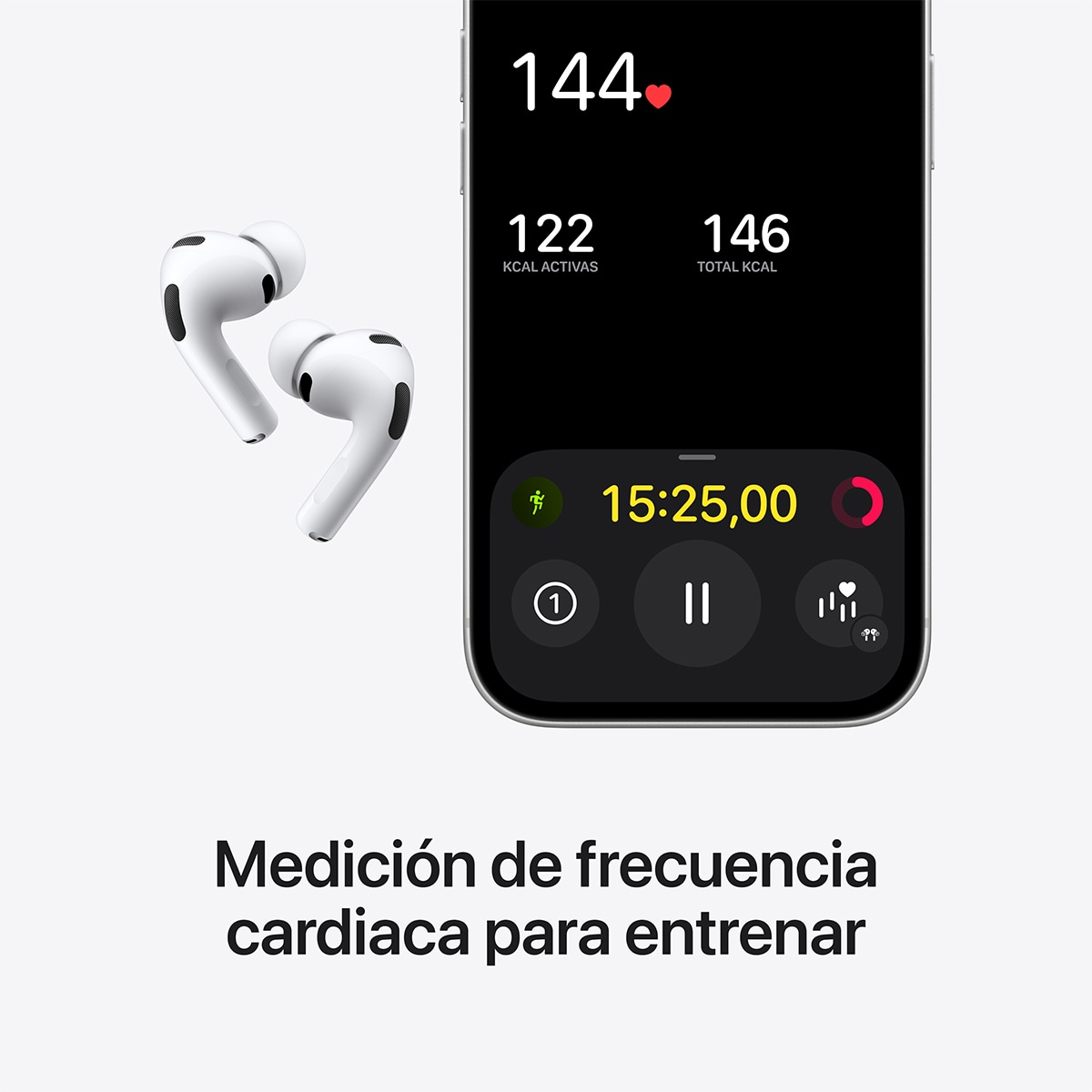 Apple AirPods Pro 3, Inalámbricos, Cancelación de ruido, Medición frecuencia cardíaca, USB-C Blanco-5