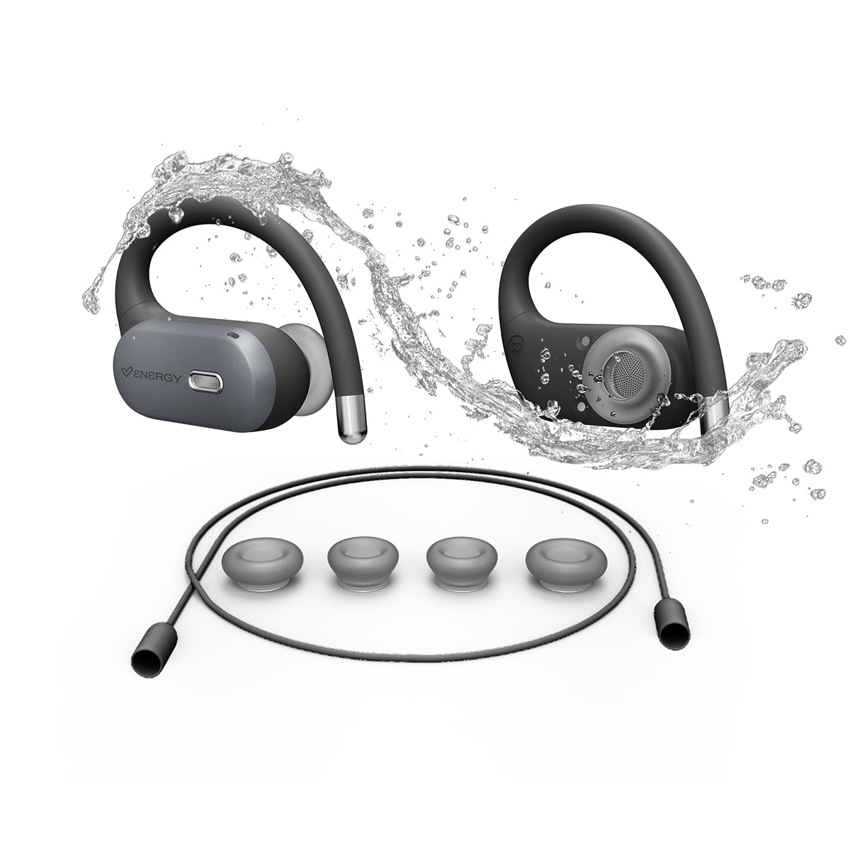 Auriculares True Wireless Abierto Energy Sistem Graphite Airwave Negro-6