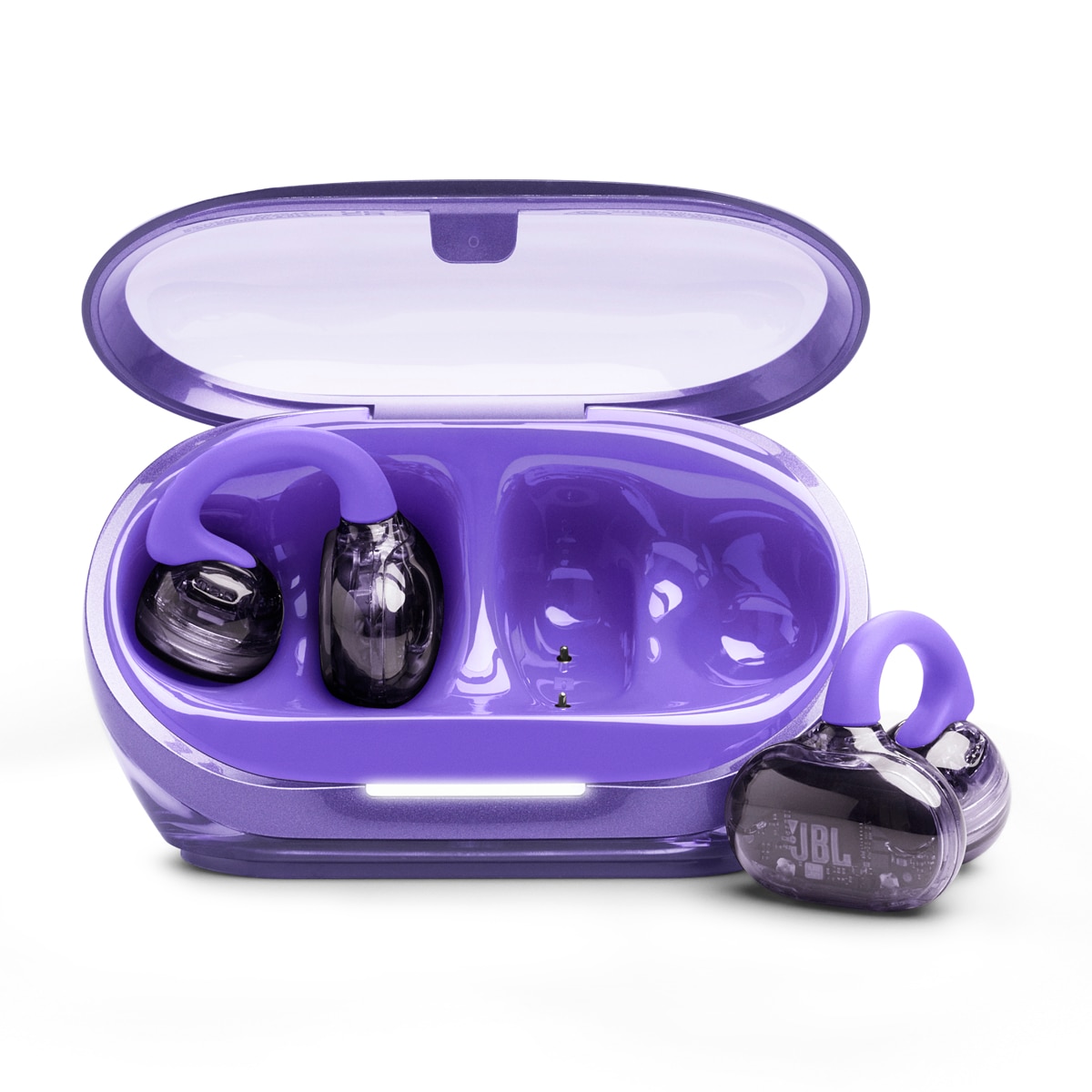 Auriculares True Wireless de conducción de aire JBL Soundgear Clips, IP54, hasta 32h. reproducción total, carga rápida. - Morado Morado-2