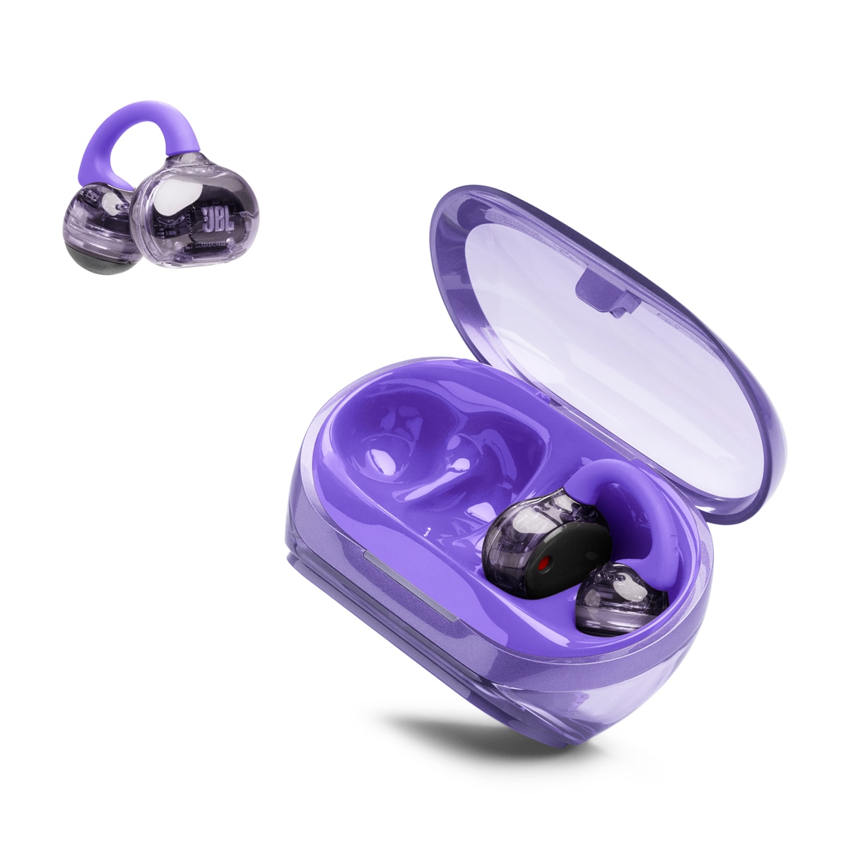 Auriculares True Wireless de conducción de aire JBL Soundgear Clips, IP54, hasta 32h. reproducción total, carga rápida. - Morado Morado-10