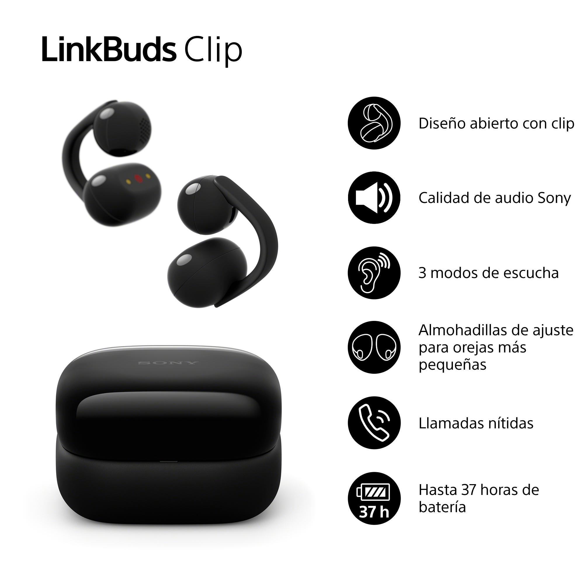 Auriculares inalámbricos Sony LinkBuds Clip, Bluetooth, IPX4, 37 horas de Batería Negro-3