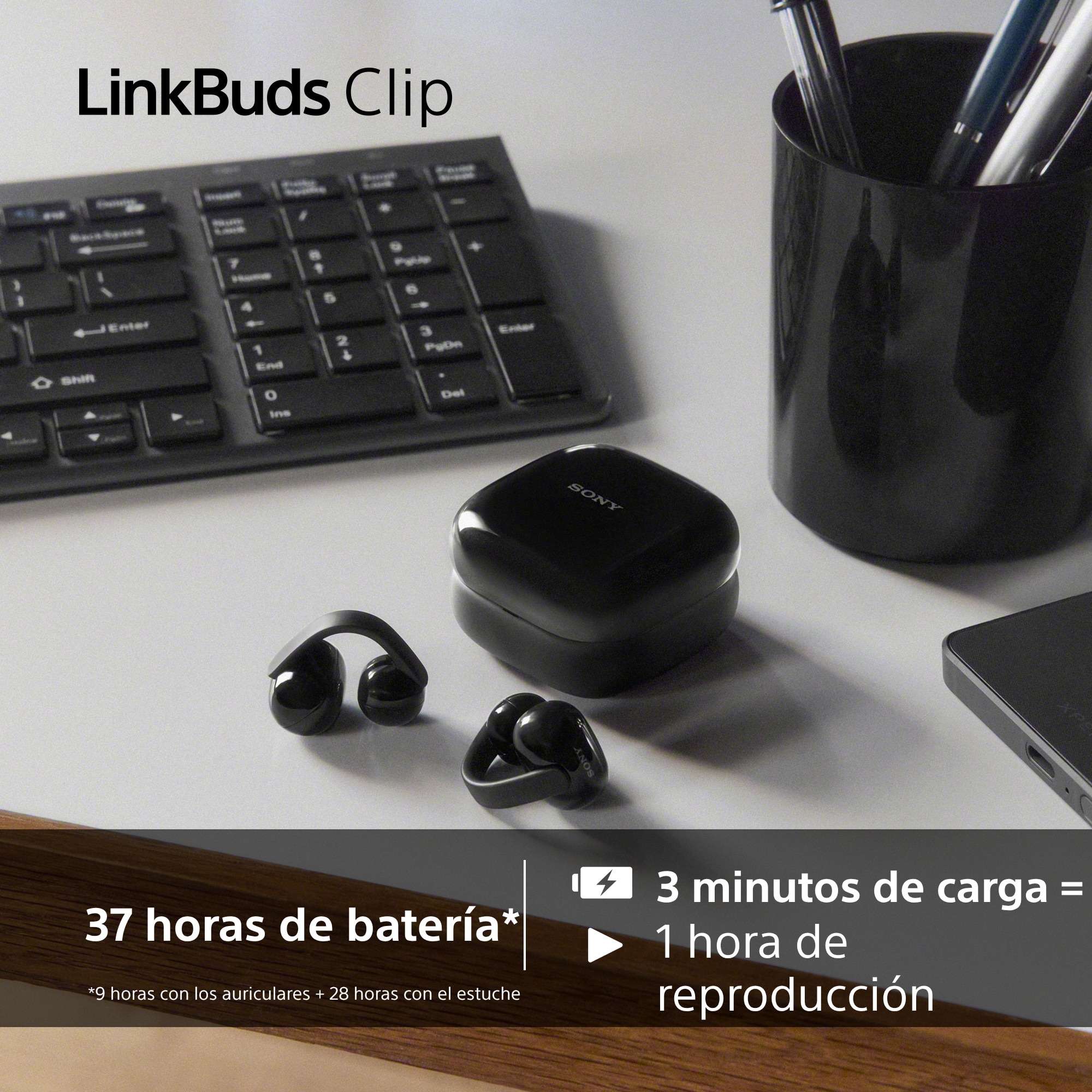 Auriculares inalámbricos Sony LinkBuds Clip, Bluetooth, IPX4, 37 horas de Batería Negro-10