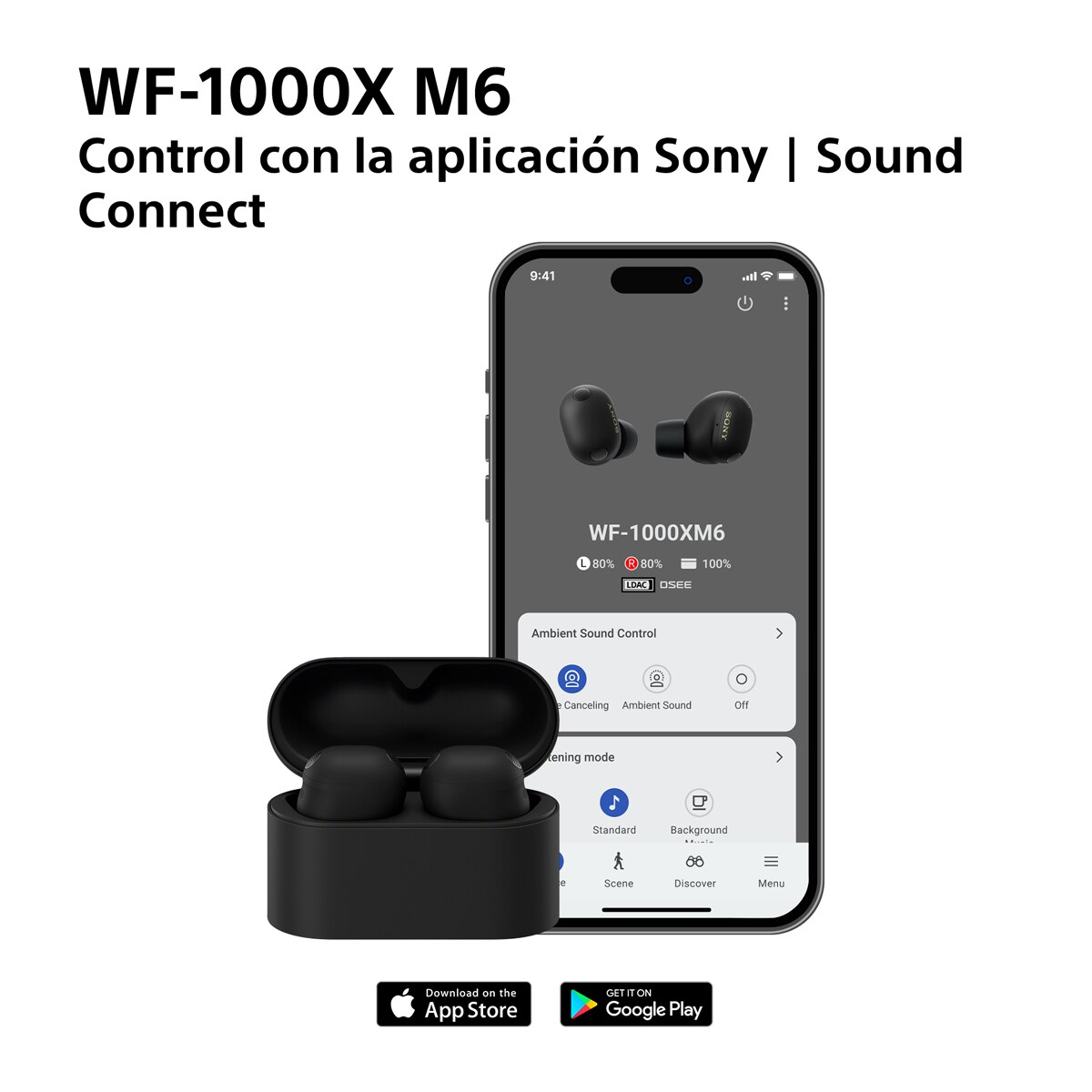 Auriculares True Wireless Sony WF-1000XM6 con cancelación de ruido, Bluetooth, IPX4, 24 horas de batería Negro-11