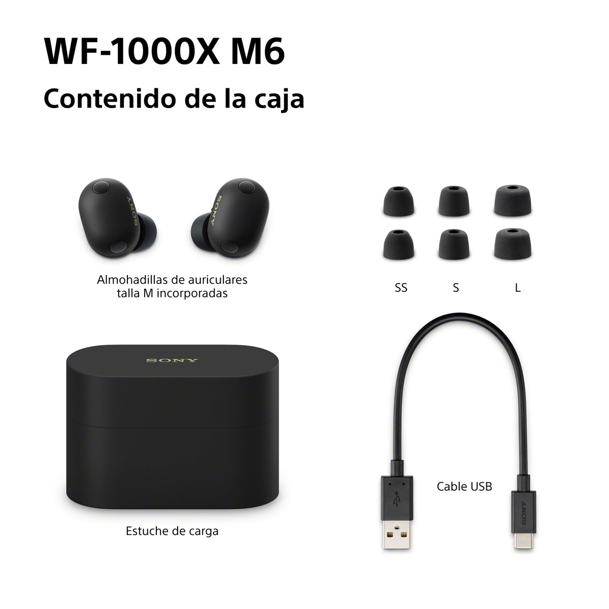 Auriculares True Wireless Sony WF-1000XM6 con cancelación de ruido, Bluetooth, IPX4, 24 horas de batería Negro-13