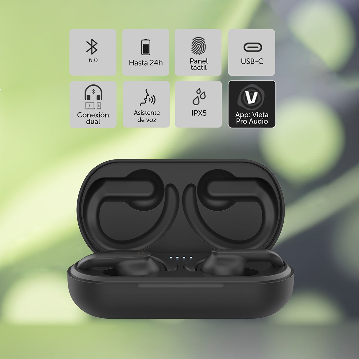 Imagen 10 de Auriculares True Wireless deportivos Vieta Pro Action 2, Bluetooth, - Negro Negro