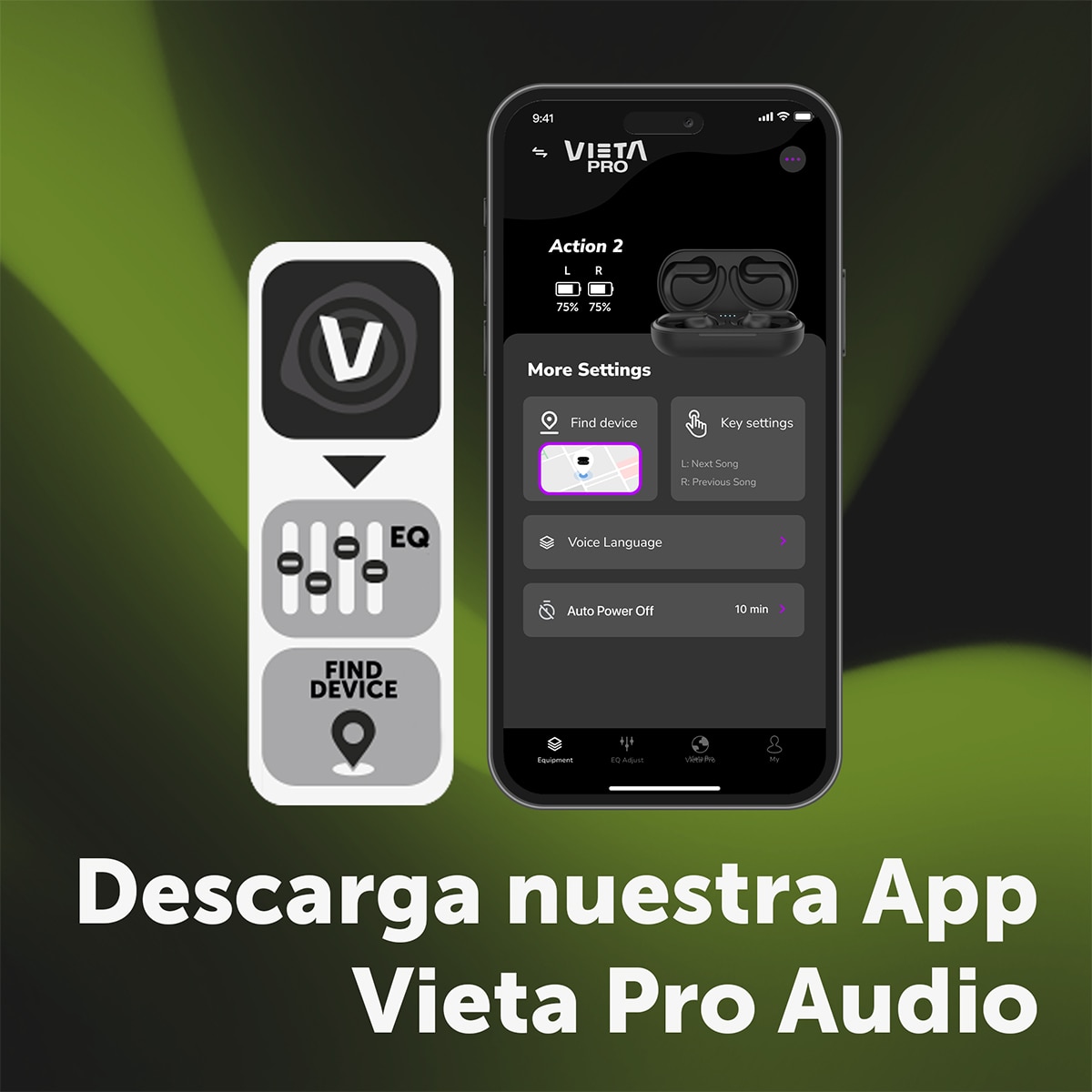 Imagen 12 de Auriculares True Wireless deportivos Vieta Pro Action 2, Bluetooth, - Negro Negro