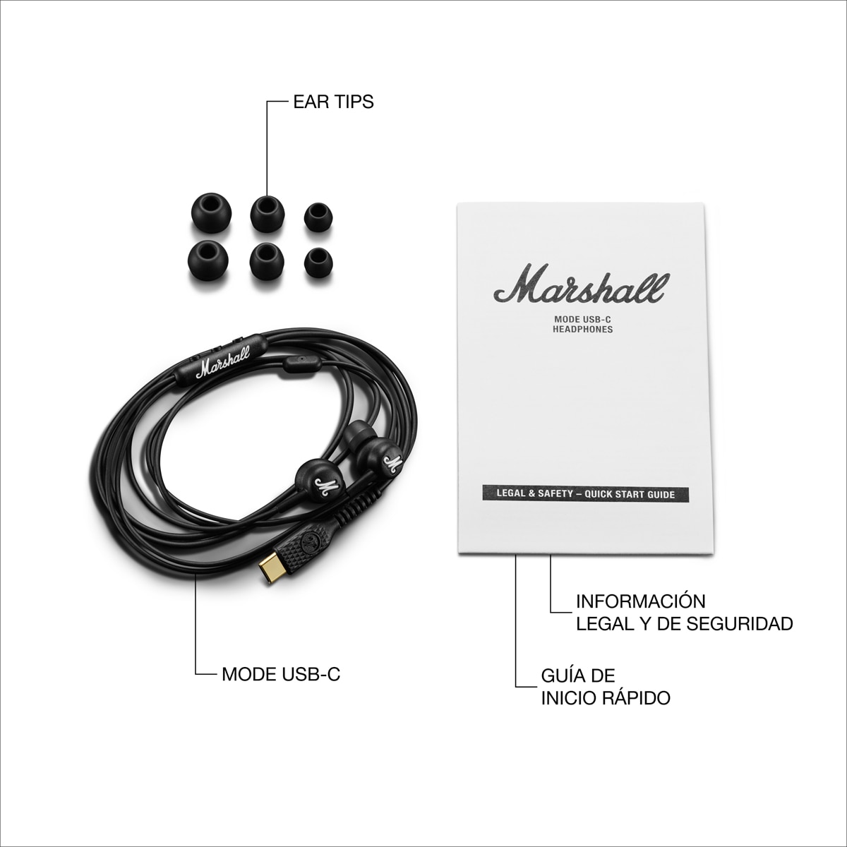 Auriculares de botón con cable Marshall Mode USB-C Negro-8