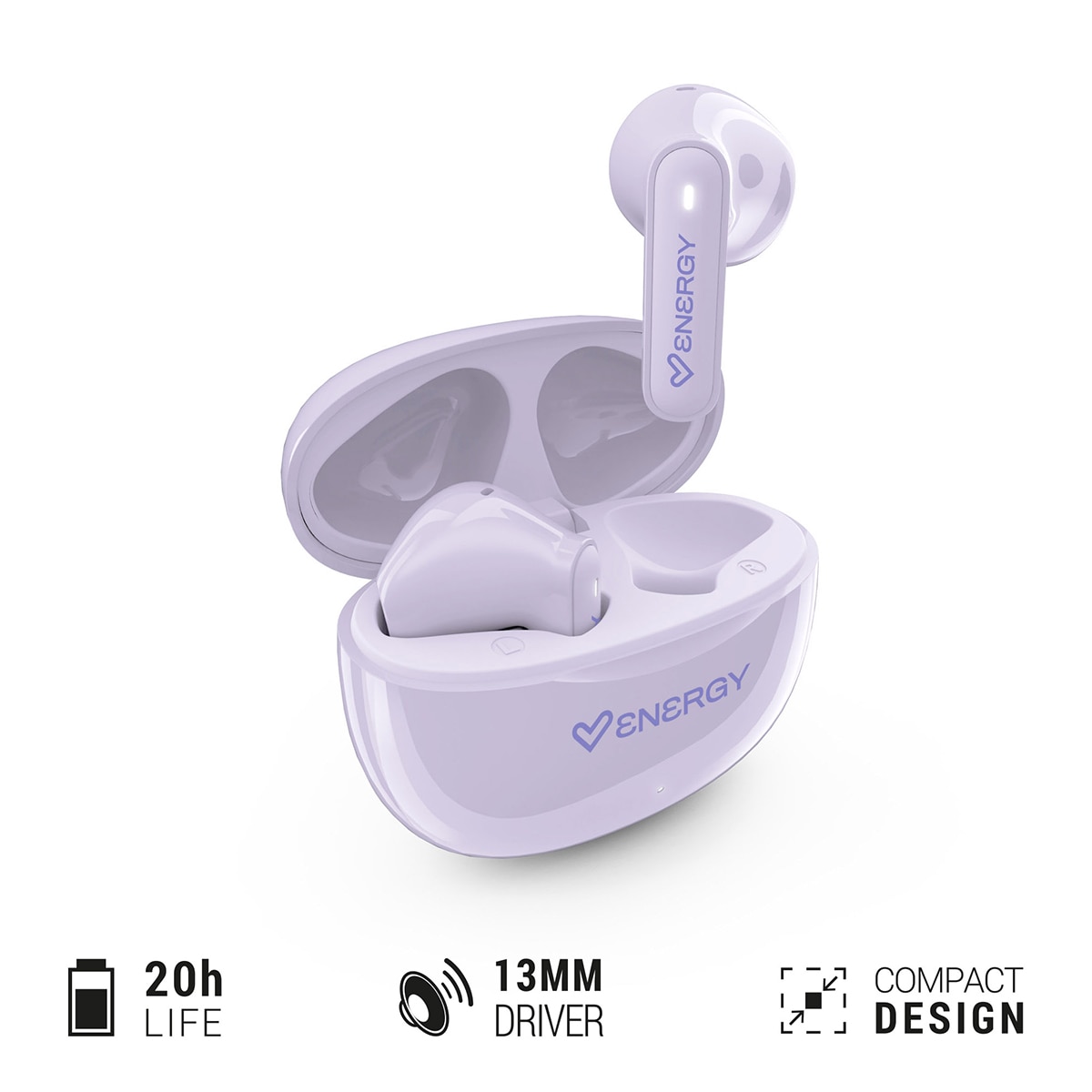 Imagen 5 de Auriculares True Wireless ENERGY SISTEM PopBuds Bluetooth 6.0 - Lavanda Lavanda