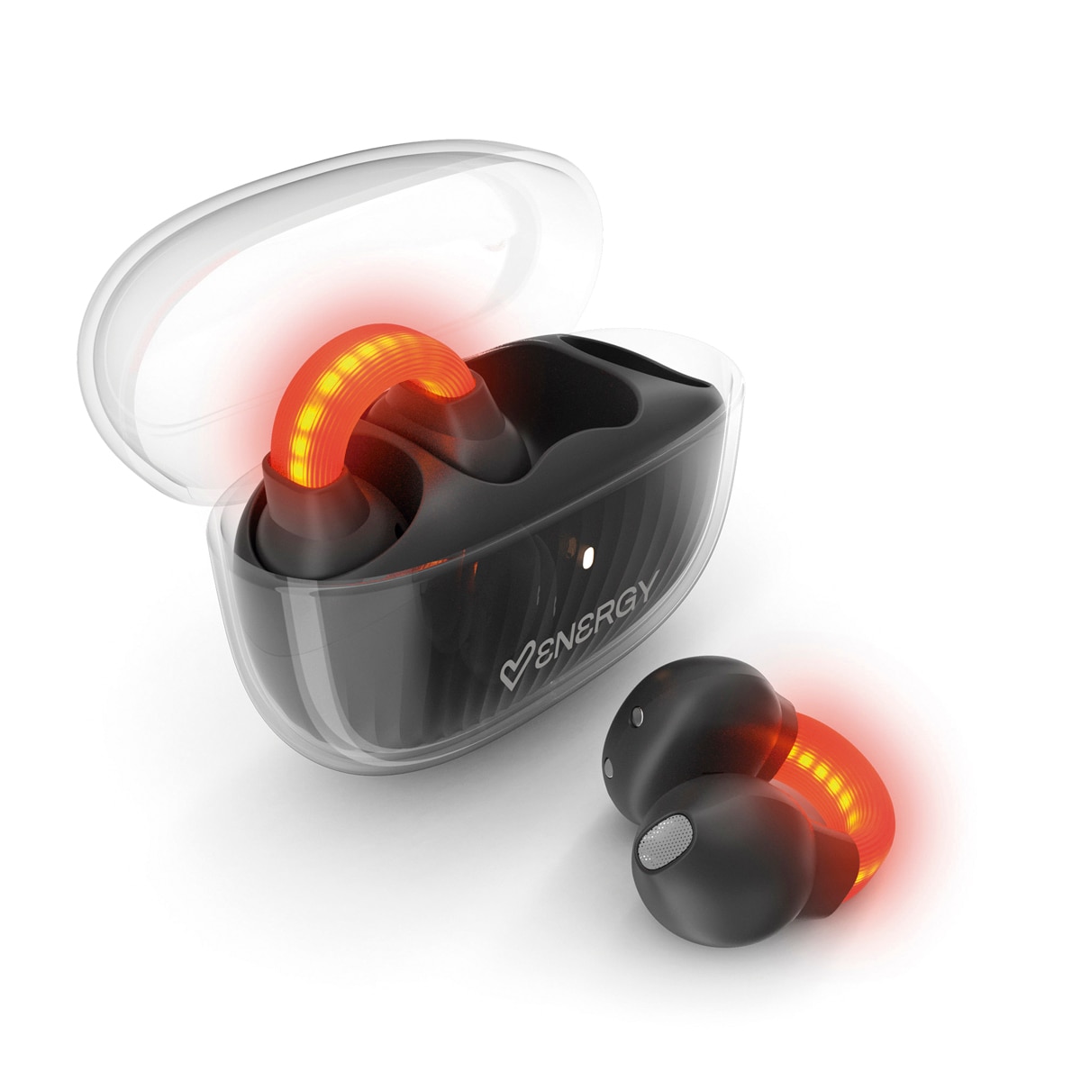 Auriculares Clip ENERGY SISTEM LightPods, Open Sound - Transparente / Naranja Transparente / Naranja-4