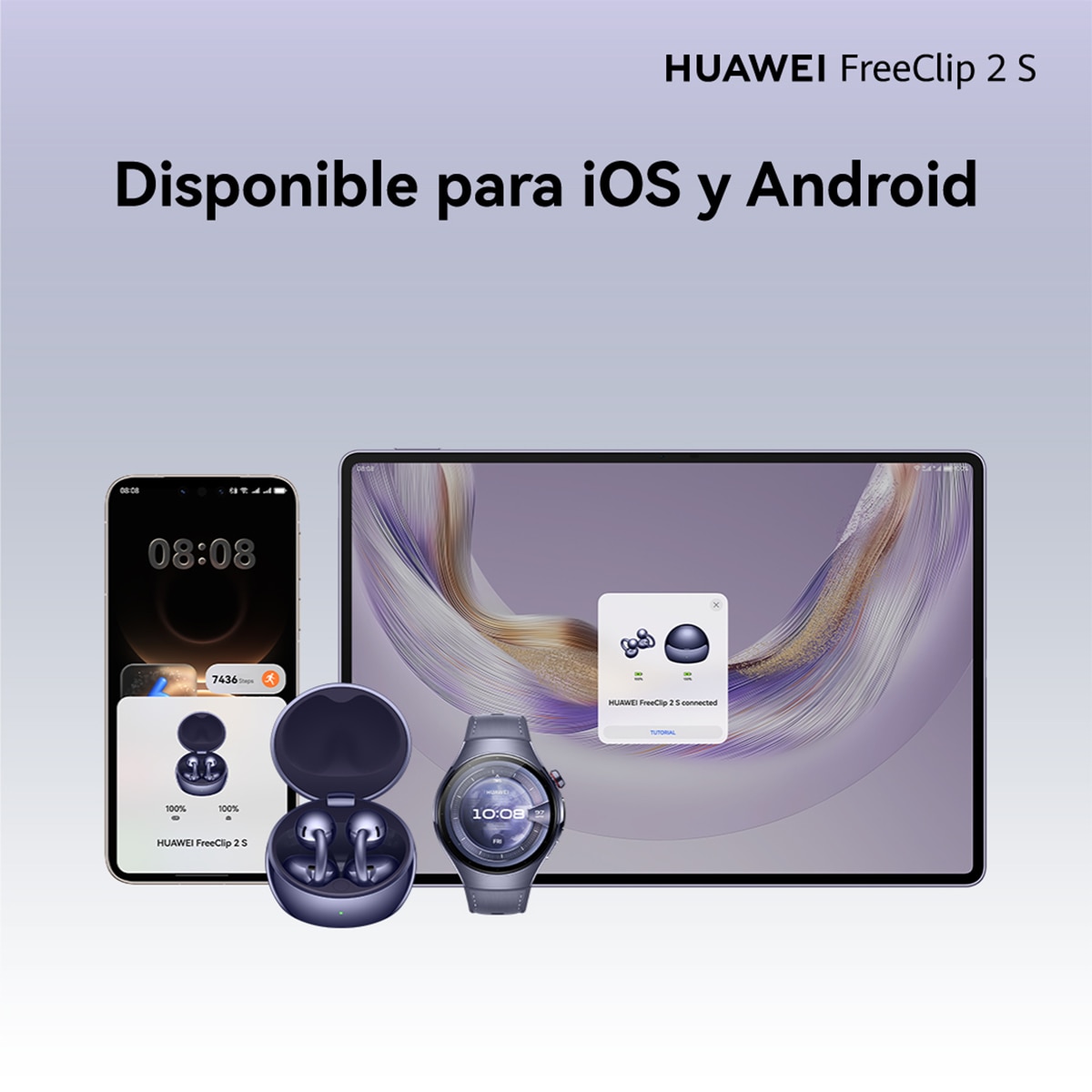 Auriculares True Wireless Huawei FreeClip 2 S - Plata Deep Blue-8