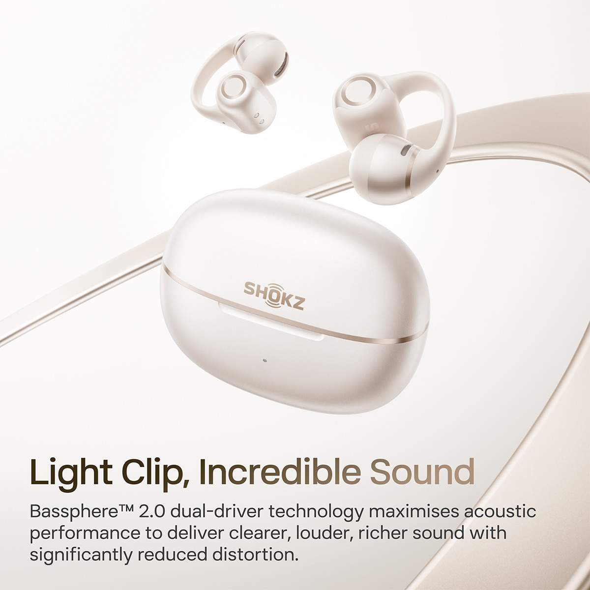 Auriculares de clip Shokz OpenDots 2 - Blanco Perla Blanco Perla-4
