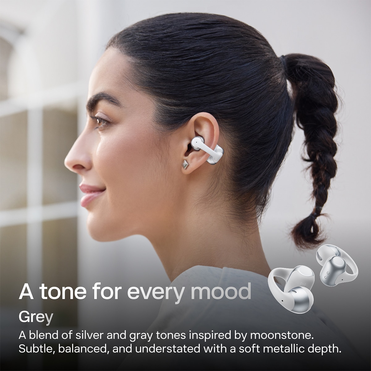 Auriculares de clip Shokz OpenDots 2 - Gris Gris-2