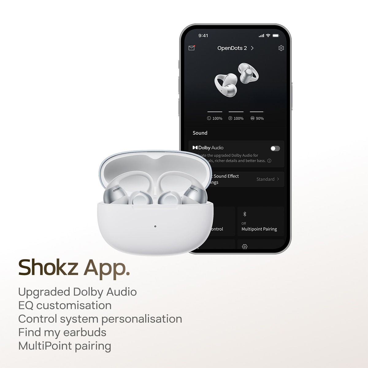 Auriculares de clip Shokz OpenDots 2 - Gris Gris-4