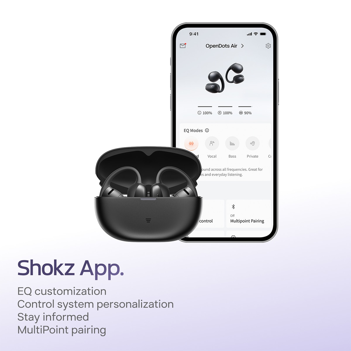 Auriculares de clip Shokz OpenDots Air - Negro Negro-3