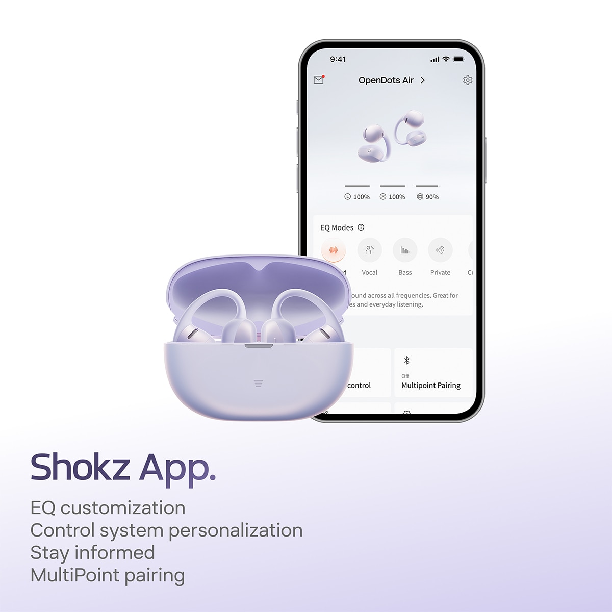 Auriculares de clip Shokz OpenDots Air - Púrpura Púrpura-4