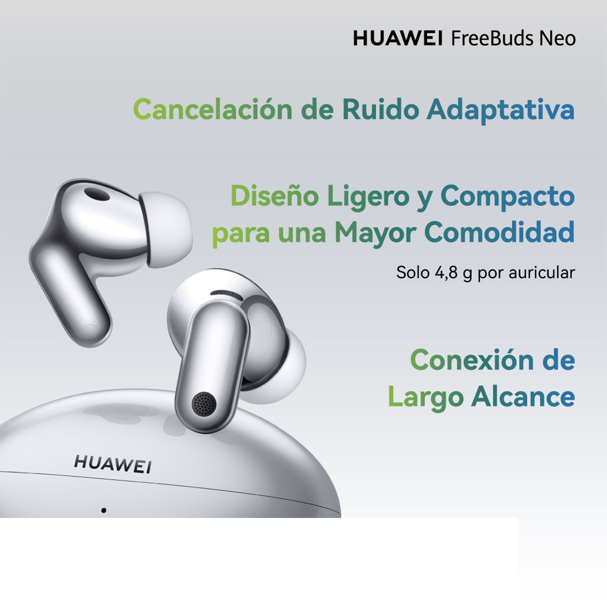 Auriculares True Wireless Huawei FreeBuds Neo con cancelación activa de ruido - Blanco Blanco-16